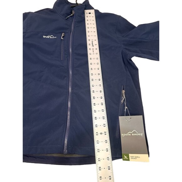 Eddie Bauer Soft Shell Jacket Men Large Blue Full Zip Waterproof Gorpcore Office - Picture 8 of 16